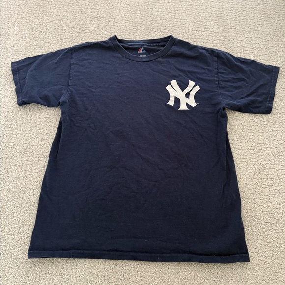 MAJESTIC NEW YORK YANKEES ROBINSON CANO PLAYER T-SHIRT KID’S LARGE VTG - Picture 2 of 5